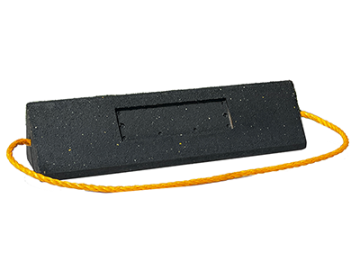 Single Rubber Rope Connected Aircraft Wheel Chock - 24" W x 7" D x 6" H