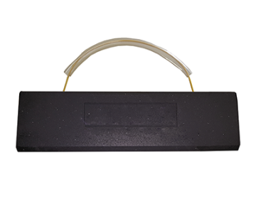 Single Aircraft Rubber Wheel Chock (Vinyl Tubing Over Rope Handle) - 24" W x 7" D x 6" H