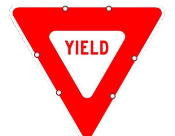 Solar-Powered Flashing LED Yield Sign