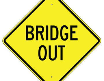 Aluminum Bridge Out Sign (W8-11)