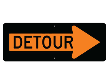 Aluminum Detour (Right) Sign (M4-10R)