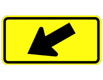 Aluminum Diagonal Arrow Sign - Left (W16-7A)