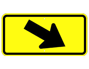 Aluminum Diagonal Arrow Sign - Right (W16-7R)