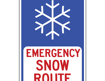 Aluminum Emergency Snow Route (Symbol) Sign