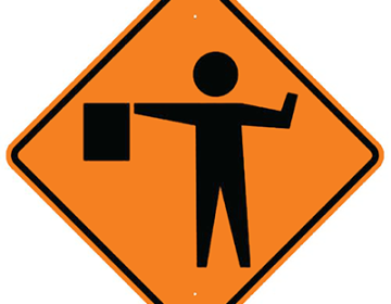 Aluminum Flagger Symbol Sign (W20-7)