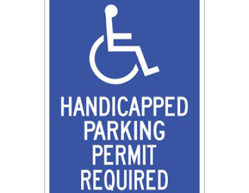 Aluminum Handicapped Parking Permit Sign