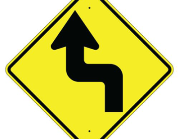 Aluminum Reverse Turn Sign (W1-3)