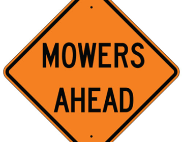 Aluminum Mowers Ahead Sign (W21-8)