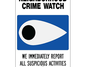 Aluminum Neighborhood Crime Watch Sign