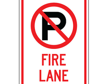 Aluminum No Parking Fire Lane Sign (Symbol)