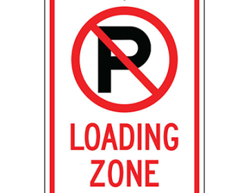 Aluminum No Parking Loading Zone Sign (Symbol)