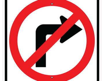 Aluminum No Right Turn Symbol Sign (R3-1S)