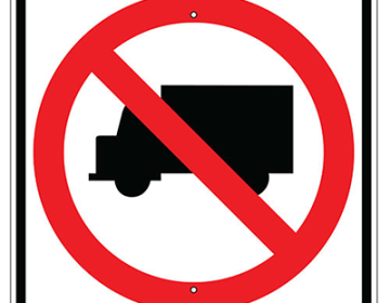 24" x 24" Aluminum No Trucks Allowed Symbol Sign (R5-2S)