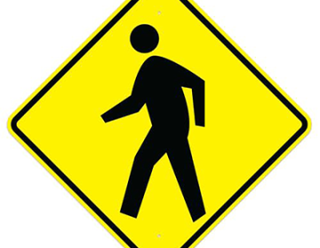 Aluminum Pedestrian Crossing Symbol Sign (W11-2A)