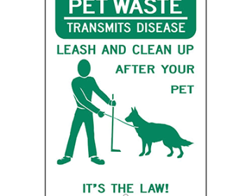 Aluminum Pet Waste Sign