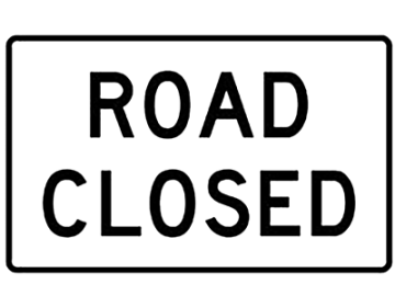 48" x 30" Aluminum ROAD CLOSED Sign (R11-2)