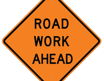 Aluminum Road Work Ahead Sign (W-65)