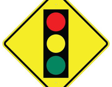 Aluminum Signal Ahead Symbol Sign (W3-3S)