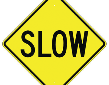 Aluminum Slow Sign (W8-9)