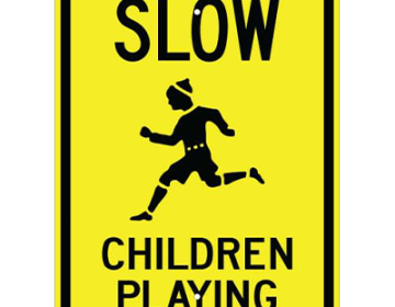 Aluminum Slow Children Playing (Symbol) Sign (G-8)