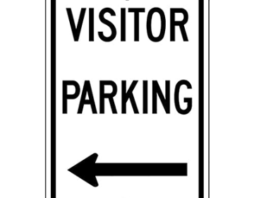 Aluminum Visitor Parking Left Arrow Sign