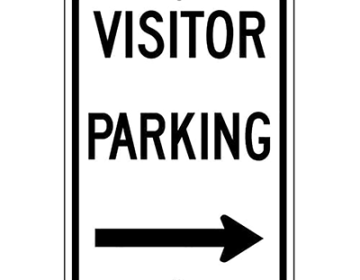 Aluminum Visitor Parking Right Arrow Sign