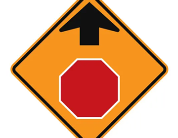 Aluminum Stop Ahead Symbol Sign (W3-1)