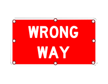 Solar-Powered Flashing LED Wrong Way Sign